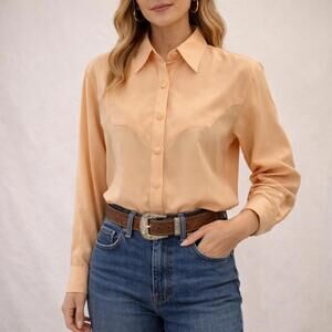 Vintage Desert Harvest by Sherry Holt Peach Western Blouse Size M Made in USA